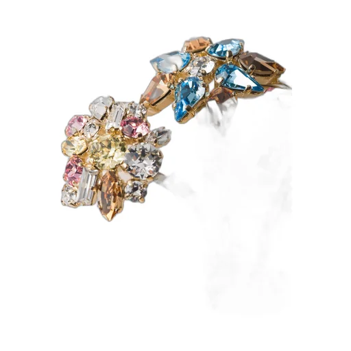 Metal brooch with crystals