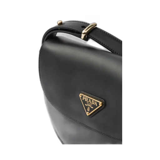 Prada Arqué leather shoulder bag with flap
