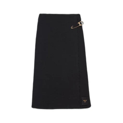 Twill midi-skirt