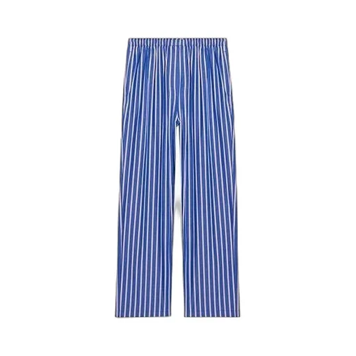 Striped Cotton Poplin Wide-Leg Pant
