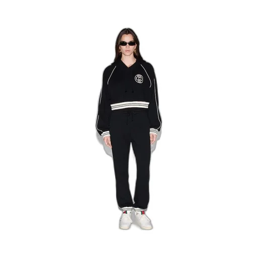 Cotton jersey hooded sweatshirt