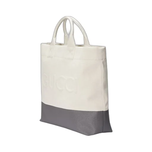 Canvas tote bag with embossed detail