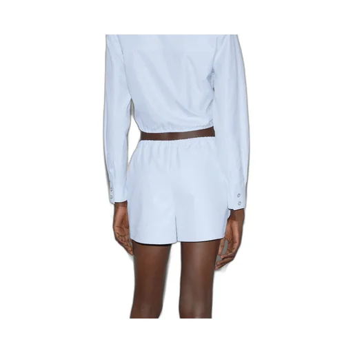Pinstripe cotton jacquard shorts