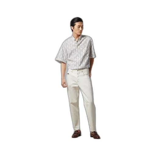 Horsebit print cotton shirt