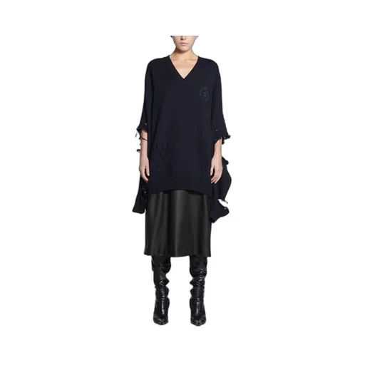 Destroyed V-Neck Knit Sweater