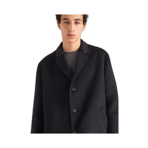 Single-breasted wool blend coat