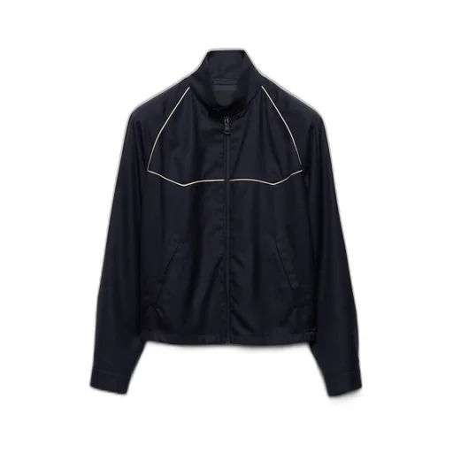 Wool and silk blouson jacket
