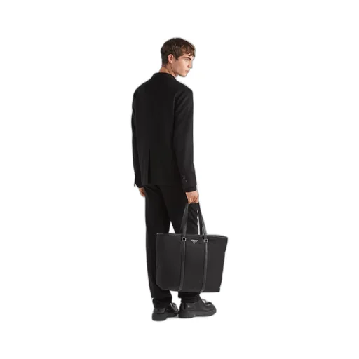 Re-Nylon and Saffiano leather tote bag