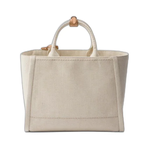 Medium linen blend tote bag