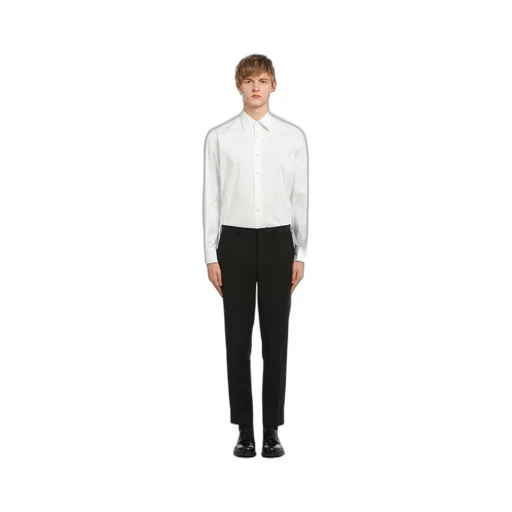 Stretch poplin tuxedo shirt