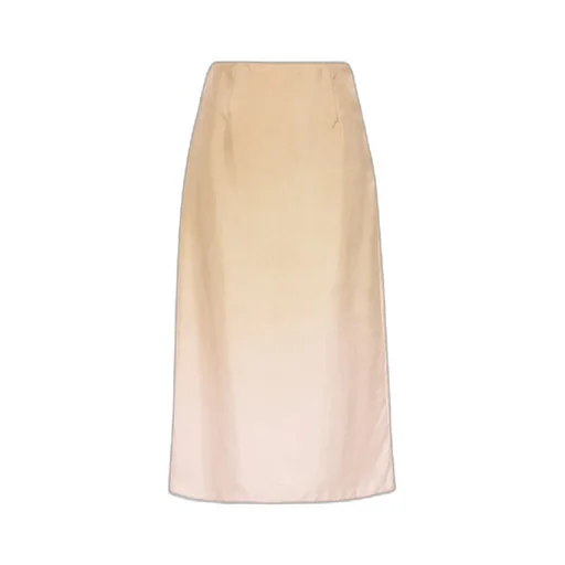 Gradient twill midi-skirt