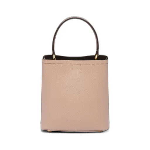 Small Saffiano Leather Prada Panier Bag