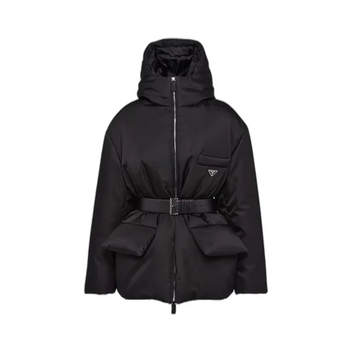 Re-Nylon hooded down jacket