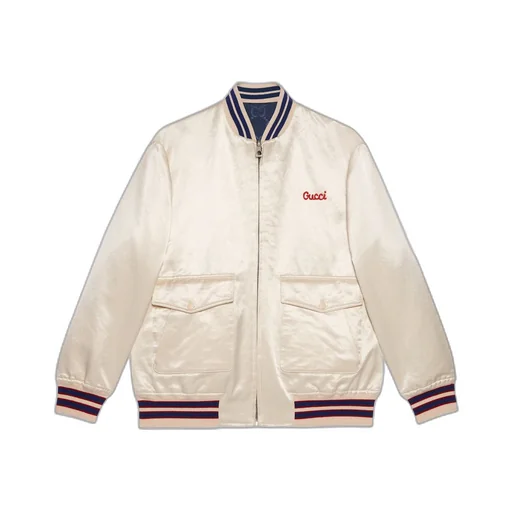 Nylon canvas reversible zip jacket