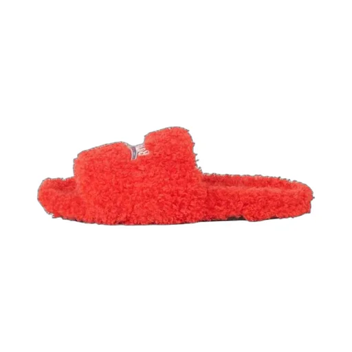 Furry Slide Red White