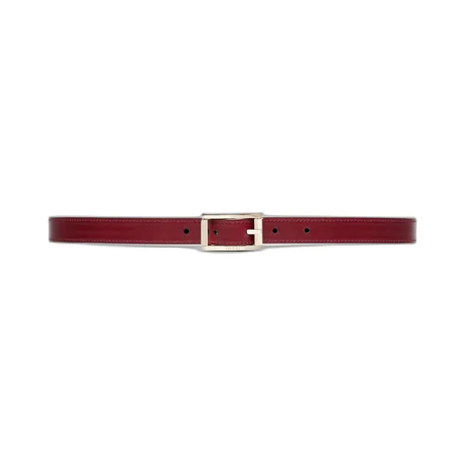 Reversible thin belt with rectangular buckle