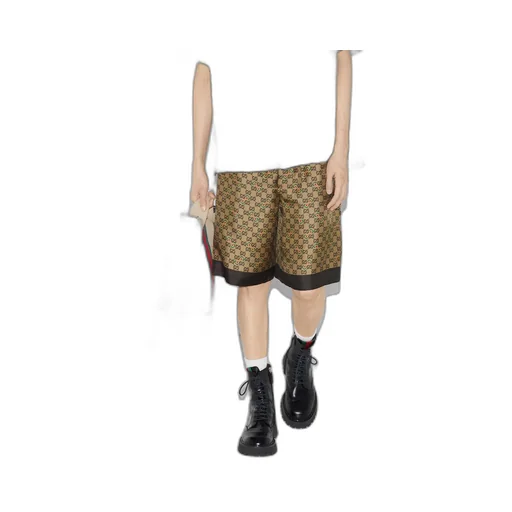GG Horsebit print silk twill short