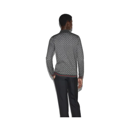 GG wool and silk polo top