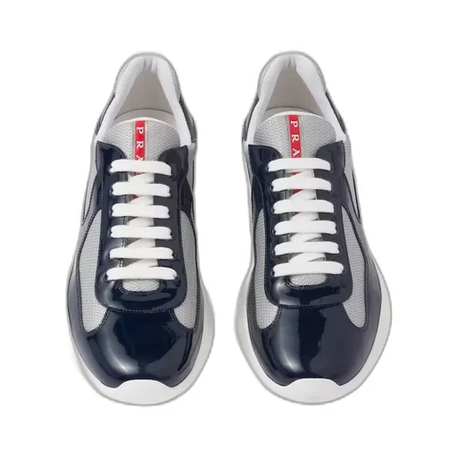 Patent leather and technical fabric Prada America's Cup sneakers