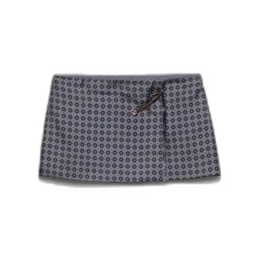 Printed silk twill miniskirt