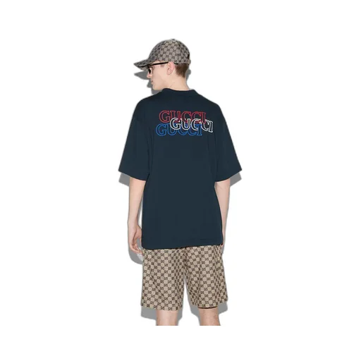 Cotton jersey T-shirt with Gucci print