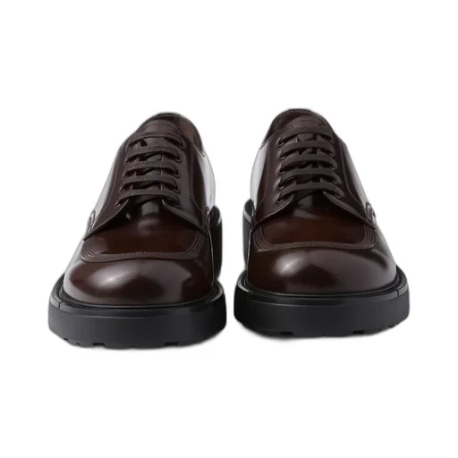 Brushed leather derby shoes