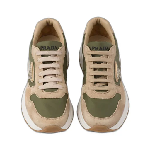 PRAX 01 delavé suede and Re-Nylon sneakers