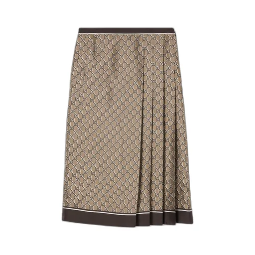 GG print silk skirt