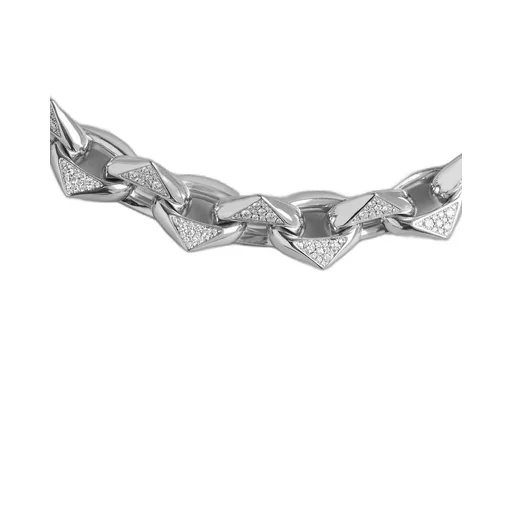Eternal Gold chain necklace in white gold with pavé diamonds