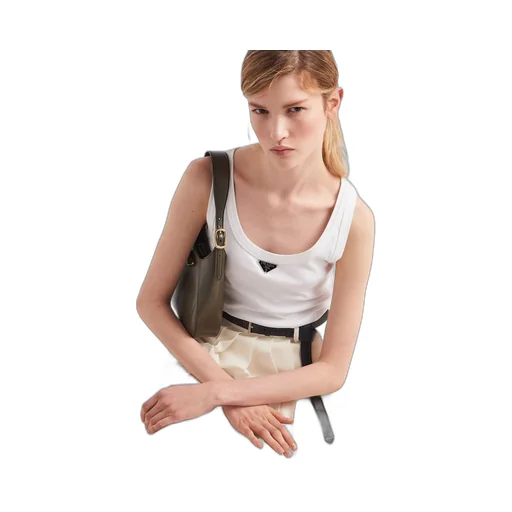 Ribbed knit jersey tank top