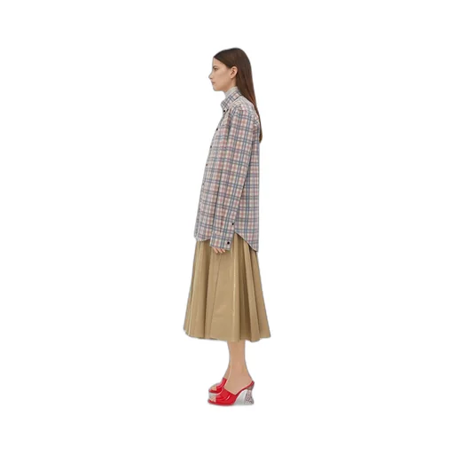 Printed Leather Checked Shirt