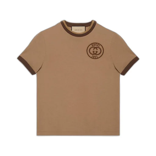 Cotton jersey T-shirt with Gucci embroidery