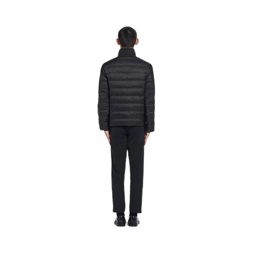 Cropped technical fabric down jacket