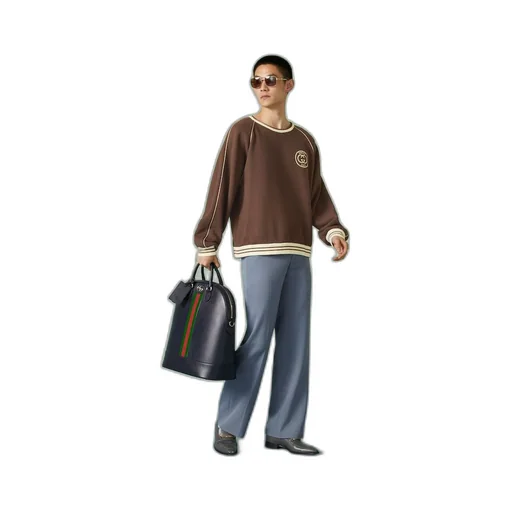Cotton jersey sweatshirt with patch