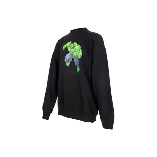 x Marvel Hulk-Print Boxy Crewneck Cotton Sweatshirt