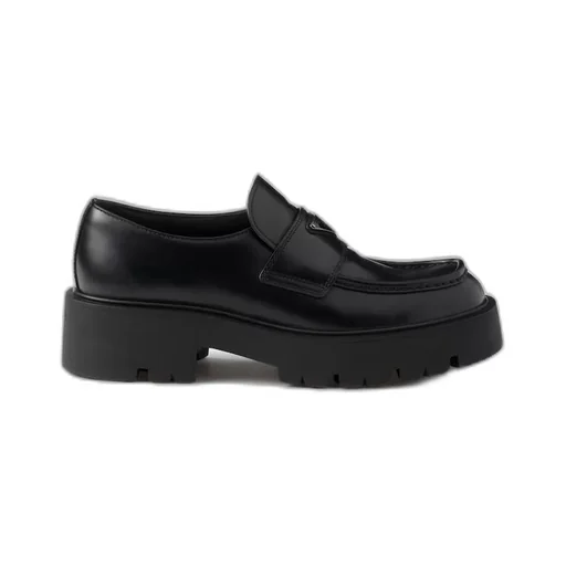 Brushed leather loafers