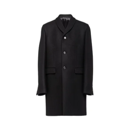 Single-breasted wool and cashmere coat