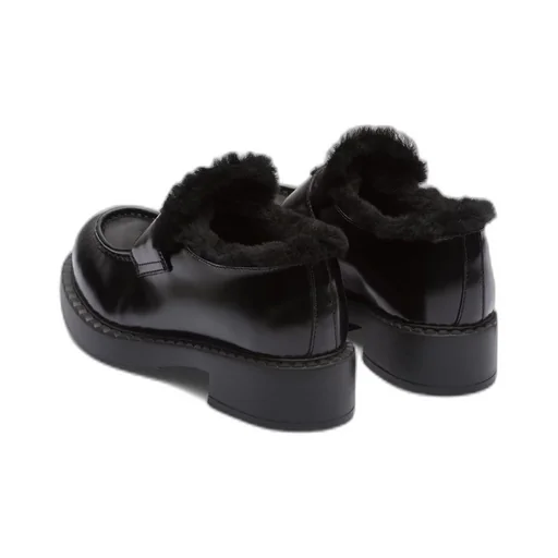 Brushed leather loafers