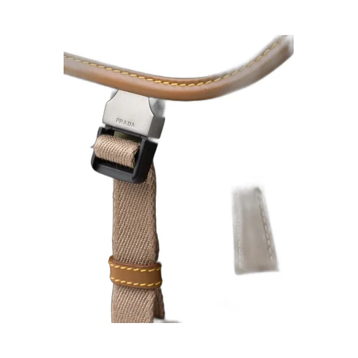 Re-Nylon and leather shoulder bag