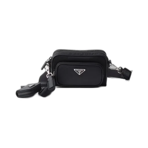 Re-Nylon and Saffiano leather shoulder bag
