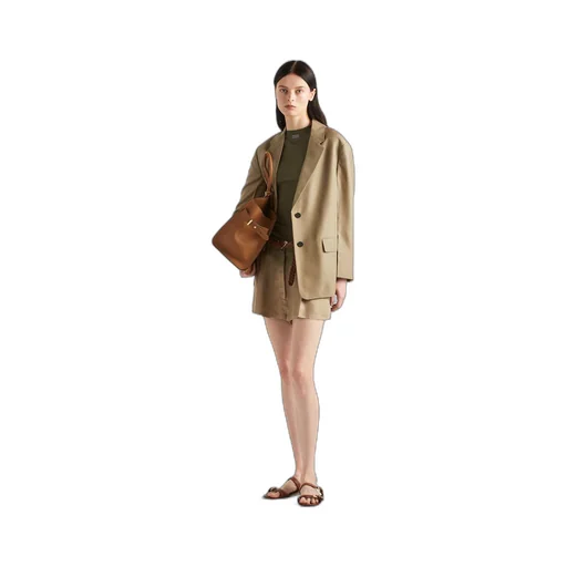 Single-breasted silk jacket