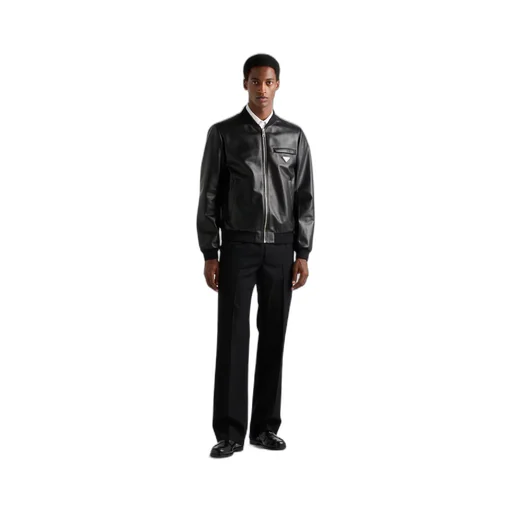 Nappa leather bomber jacket