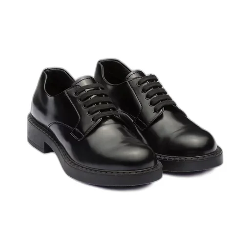 Brushed leather Derby shoes