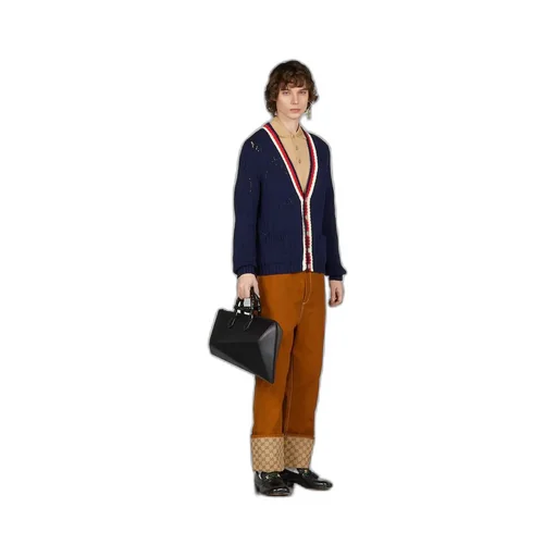 Perforated GG cotton cardigan