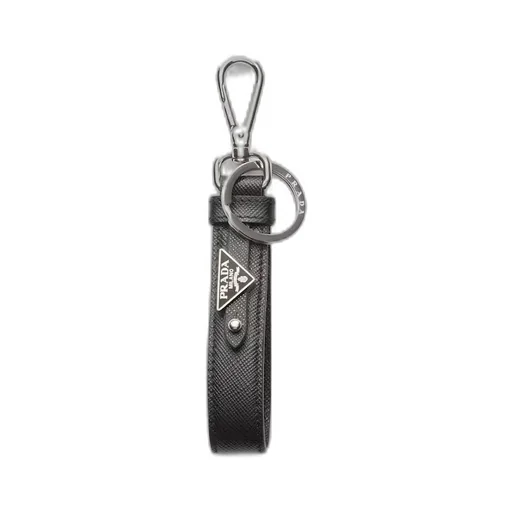 Saffiano leather keychain