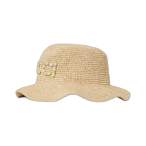Straw hat with Gucci patch