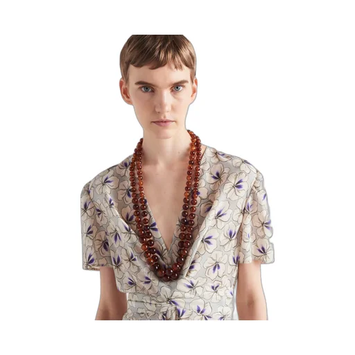 Printed pongee dress