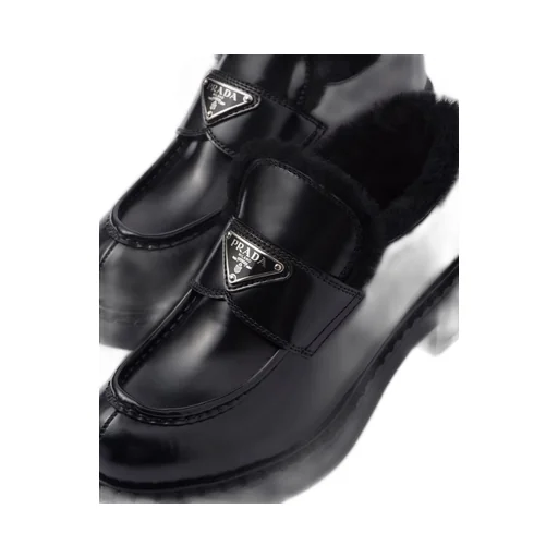 Brushed leather loafers