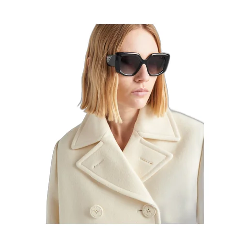 Double-breasted cloth peacoat