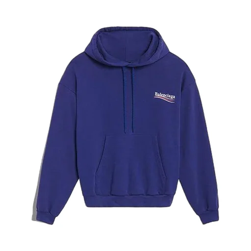 Loose Cotton Hoodie Blue